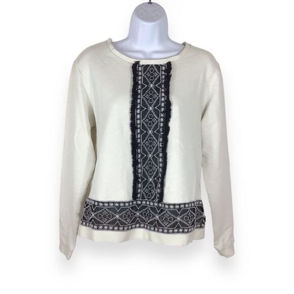 Scotch & Soda Maison Scotch Lace Inset Crewneck Sweatshirt size P - Picture 1 of 5